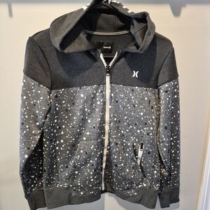 Boys Hurley Kids Black and White Speckled Full Zip Hoodie